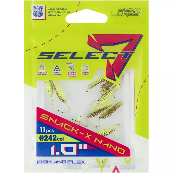 Силікон Select Snack-X Nano 1" #242 (11шт/уп), Довжина силікону: 1" (2.54 см), Колір силікону: 242, фото , изображение 2